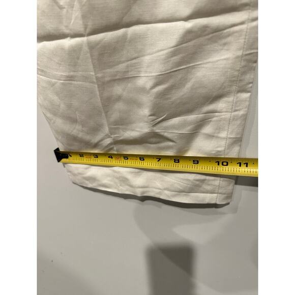 Talbots Plus Size 20 High Rise Petite Linen Work Heritage Pants Cream Neutral - Picture 9 of 11